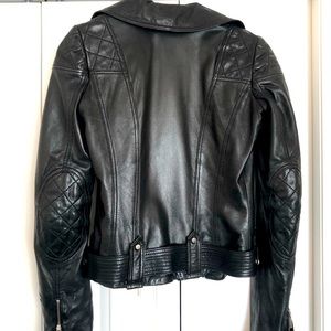 Black leather moto jacket